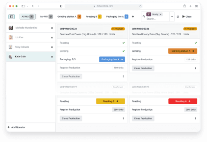 Dashboard manajemen produksi pada aplikasi Delta Solusi Nusantara